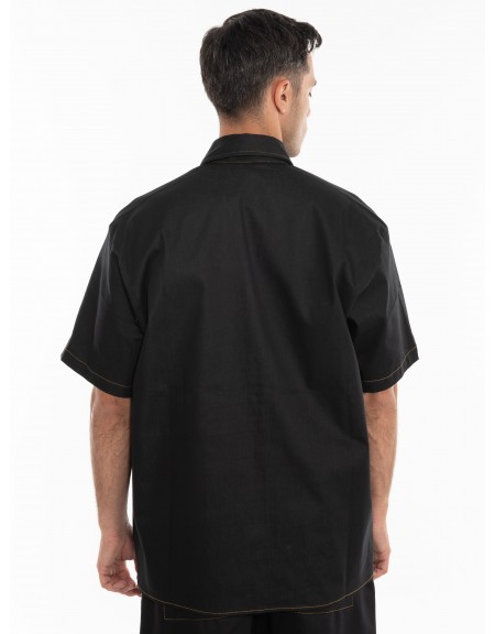 BLACK CIRCUS Jean Short Sleeve Shirt CAU3024S Black BLACK CIRCUS - 4