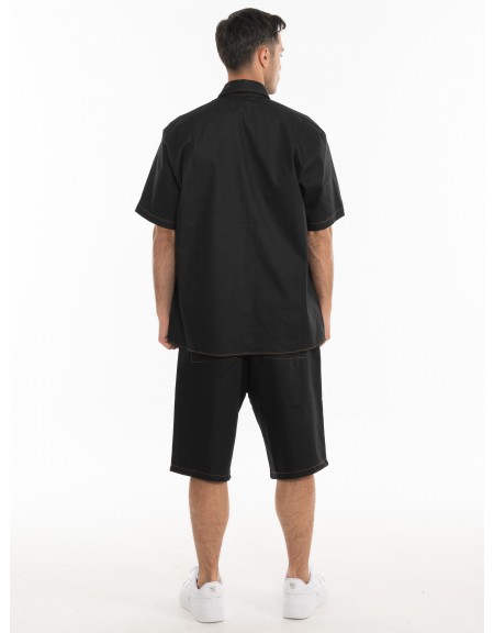 BLACK CIRCUS Jean Short Sleeve Shirt CAU3024S Black BLACK CIRCUS - 16