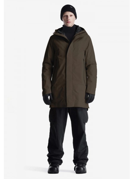 KRAKATAU Parka jacket QM481-59 STROFO MID-LENGTH Olive - Brown KRAKATAU - 1