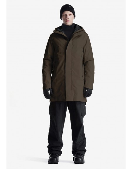 KRAKATAU Parka jacket QM481-59 STROFO MID-LENGTH Olive - Brown KRAKATAU - 1