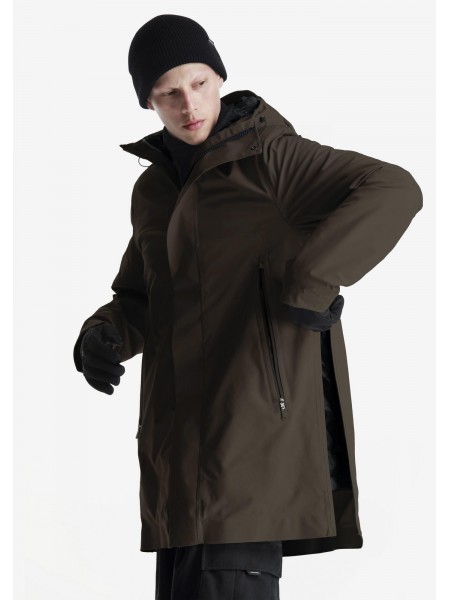 KRAKATAU Parka jacket QM481-59 STROFO MID-LENGTH Olive - Brown KRAKATAU - 2