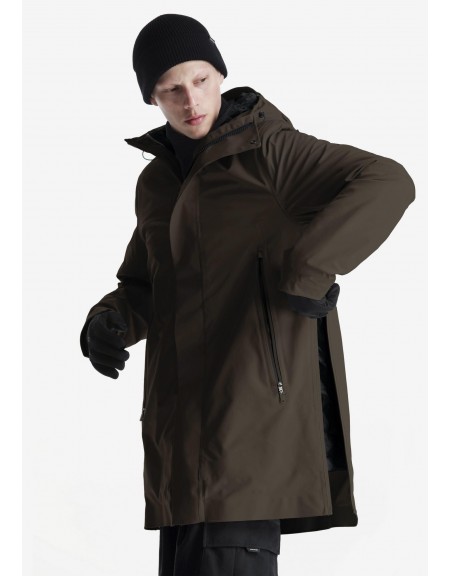 KRAKATAU Parka jacket QM481-59 STROFO MID-LENGTH Olive - Brown KRAKATAU - 2