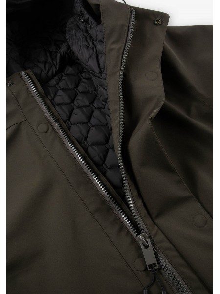 KRAKATAU Parka jacket QM481-59 STROFO MID-LENGTH Olive - Brown KRAKATAU - 7