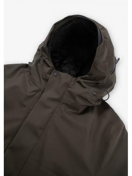 KRAKATAU Parka jacket QM481-59 STROFO MID-LENGTH Olive - Brown KRAKATAU - 9
