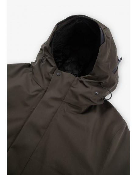 KRAKATAU Parka jacket QM481-59 STROFO MID-LENGTH Olive - Brown KRAKATAU - 9