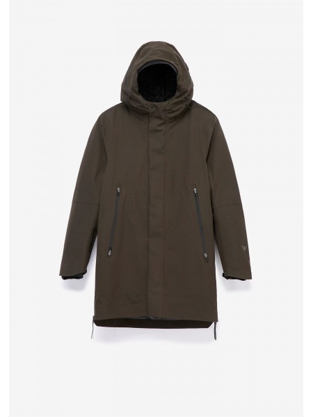 KRAKATAU Parka jacket QM481-59 STROFO MID-LENGTH Olive - Brown KRAKATAU - 12