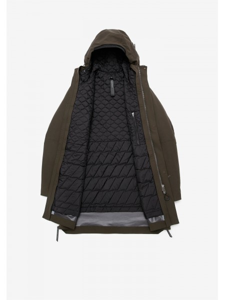 KRAKATAU Parka jacket QM481-59 STROFO MID-LENGTH Olive - Brown KRAKATAU - 11