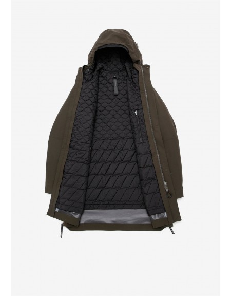 KRAKATAU Parka jacket QM481-59 STROFO MID-LENGTH Olive - Brown KRAKATAU - 11