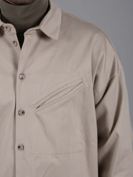 NINETEEN Πουκάμισο - Jacket X24-1021 Μπεζ NINETEEN - 1