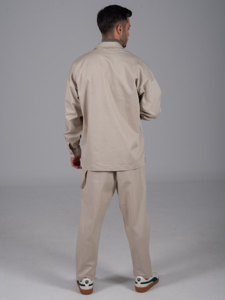 NINETEEN Πουκάμισο - Jacket X24-1021 Μπεζ NINETEEN - 3