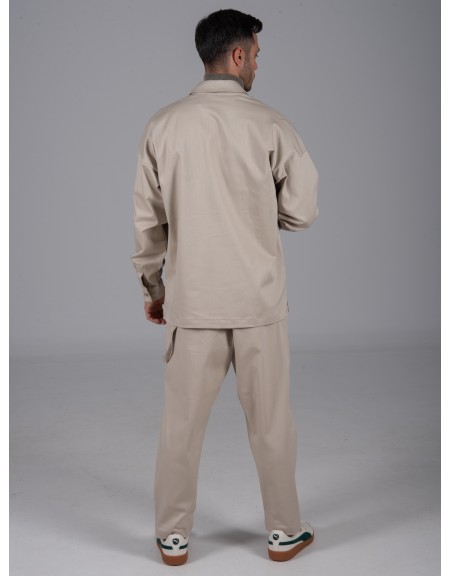 NINETEEN Πουκάμισο - Jacket X24-1021 Μπεζ NINETEEN - 3