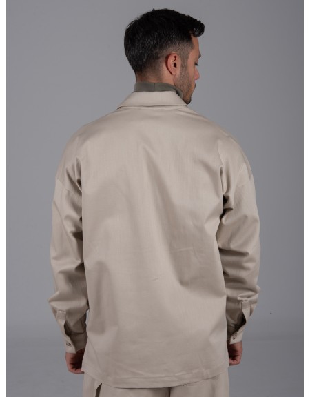 NINETEEN Πουκάμισο - Jacket X24-1021 Μπεζ NINETEEN - 5