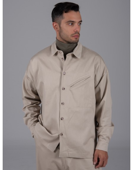 NINETEEN Πουκάμισο - Jacket X24-1021 Μπεζ NINETEEN - 6