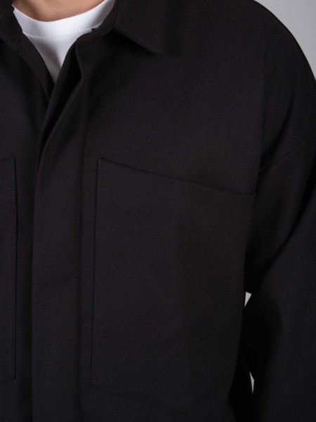 NINETEEN Πουκάμισο - Jacket X24-1019 Μαύρο NINETEEN - 3