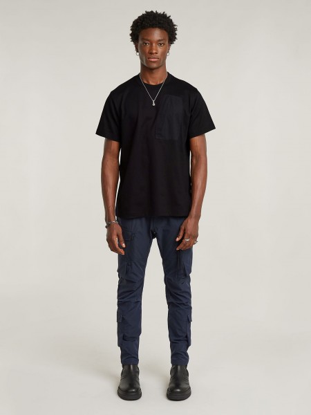 G-STAR RAW T-shirt D26545-D959-6484 OUTDOOR WOOVEN PKT LOOSE R T Μαύρο G-STAR RAW - 5