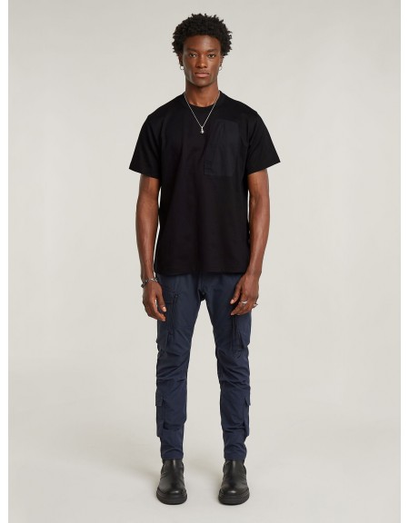 G-STAR RAW T-shirt D26545-D959-6484 OUTDOOR WOOVEN PKT LOOSE R T Μαύρο G-STAR RAW - 5