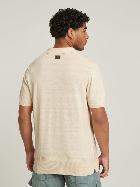 G-STAR RAW T-shirt Polo D25960-D997-1603 KNITTED POLO LINO YARN UNIT R Μπεζ G-STAR RAW - 2