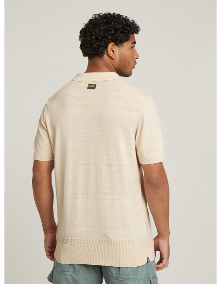 G-STAR RAW T-shirt Polo D25960-D997-1603 KNITTED POLO LINO YARN UNIT R Μπεζ G-STAR RAW - 2