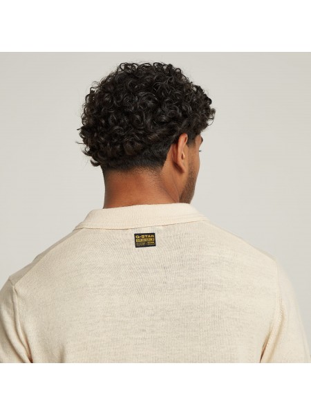G-STAR RAW T-shirt Polo D25960-D997-1603 KNITTED POLO LINO YARN UNIT R Μπεζ G-STAR RAW - 6