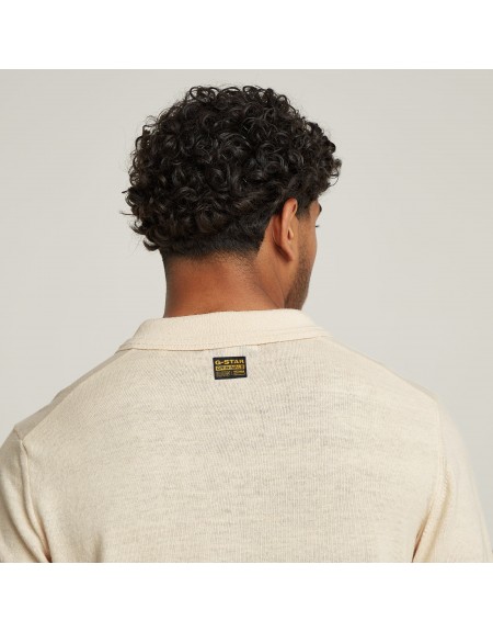 G-STAR RAW T-shirt Polo D25960-D997-1603 KNITTED POLO LINO YARN UNIT R Μπεζ G-STAR RAW - 6