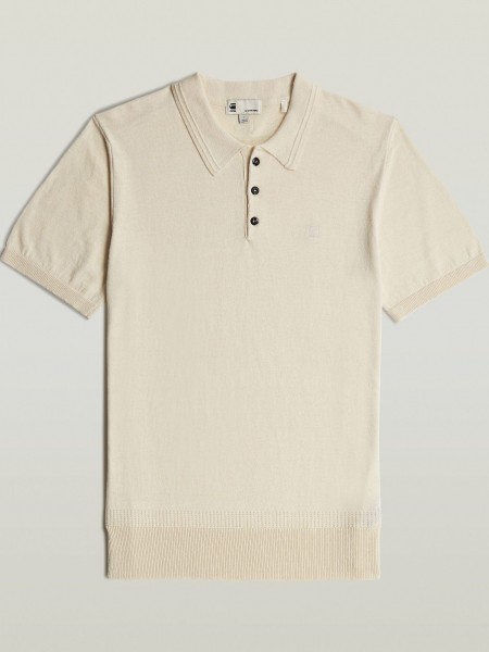G-STAR RAW T-shirt Polo D25960-D997-1603 KNITTED POLO LINO YARN UNIT R Μπεζ G-STAR RAW - 7
