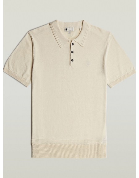 G-STAR RAW T-shirt Polo D25960-D997-1603 KNITTED POLO LINO YARN UNIT R Μπεζ G-STAR RAW - 7