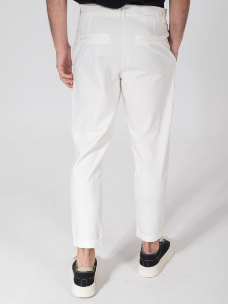 NINETEEN Παντελόνι K25-1004 Λευκό NINETEEN - 2