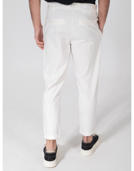 NINETEEN Παντελόνι K25-1004 Λευκό NINETEEN - 2