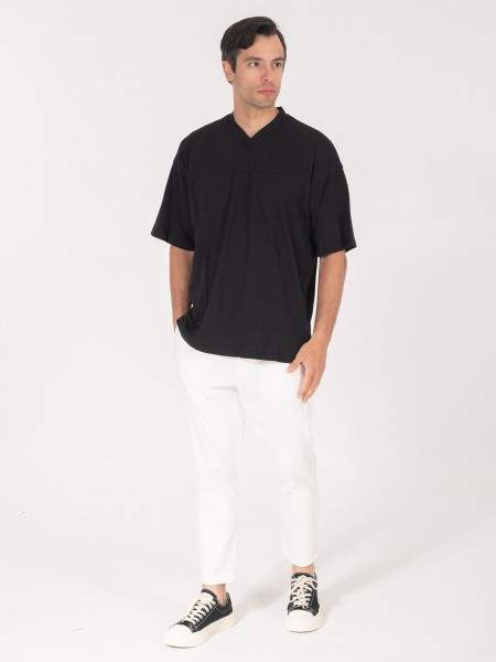 NINETEEN Παντελόνι K25-1004 Λευκό NINETEEN - 4