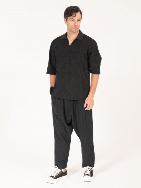 1.IX T-shirt polo K25-1.IX1007 Μαύρο 1.IX - 4