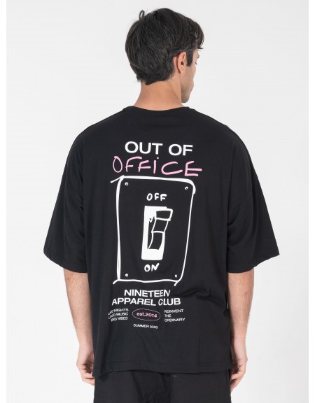NINETEEN T-shirt K25-1087 Μαύρο NINETEEN - 3