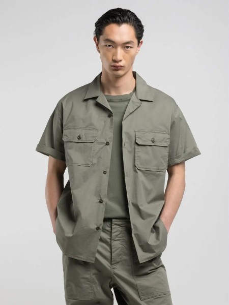 REPLAY SARTORIALE Πουκάμισο κοντομάνικο M4116.000.84407L7.835 Λαδί REPLAY - 1