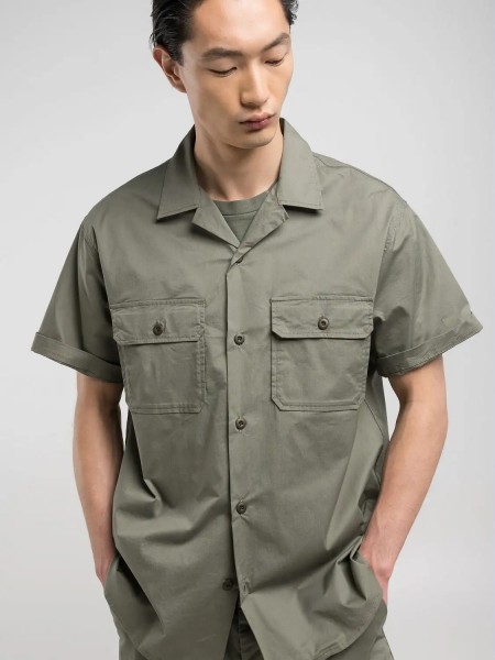 REPLAY SARTORIALE Πουκάμισο κοντομάνικο M4116.000.84407L7.835 Λαδί REPLAY - 5