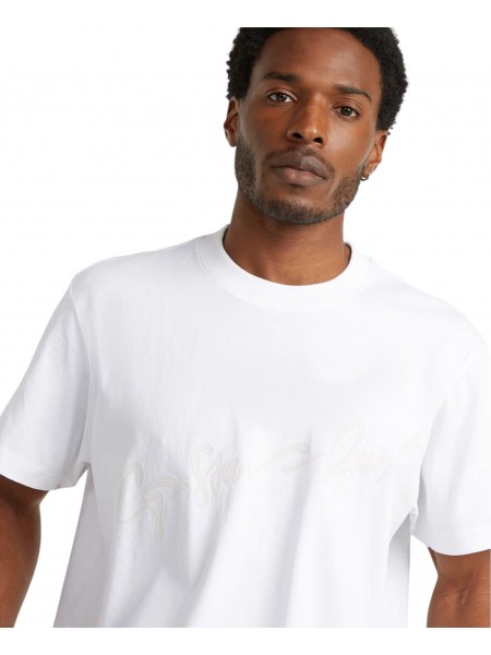 G-STAR RAW Φούτερ κοντομάνικο D25148-C784-110 FLOCK G-SCRIPT LOOSE R T Λευκό G-STAR RAW - 2