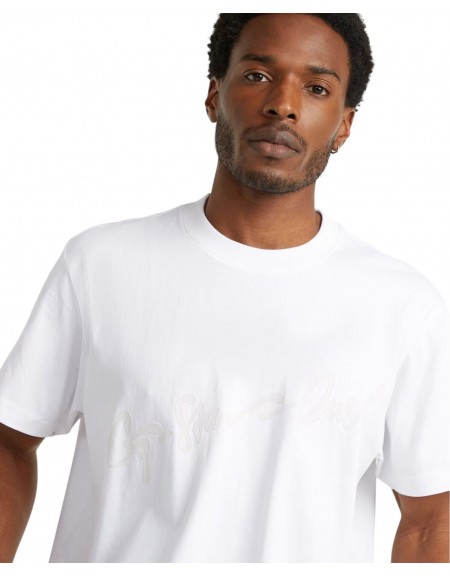 G-STAR RAW Φούτερ κοντομάνικο D25148-C784-110 FLOCK G-SCRIPT LOOSE R T Λευκό G-STAR RAW - 2