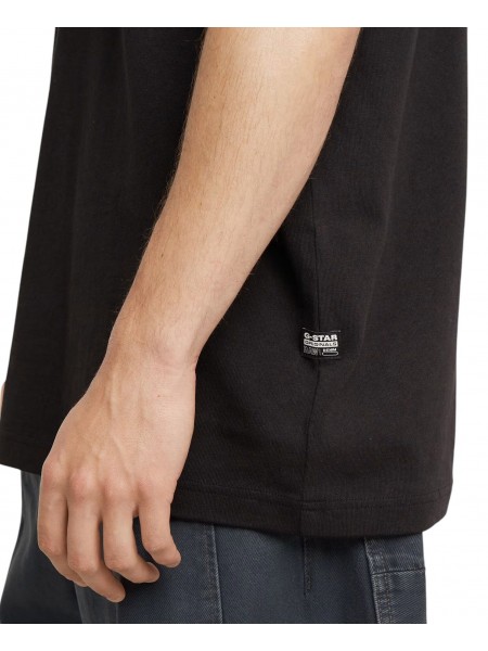 G-STAR RAW Φούτερ κοντομάνικο D25148-C784-6484  FLOCK G-SCRIPT LOOSE R T Μαύρο G-STAR RAW - 4