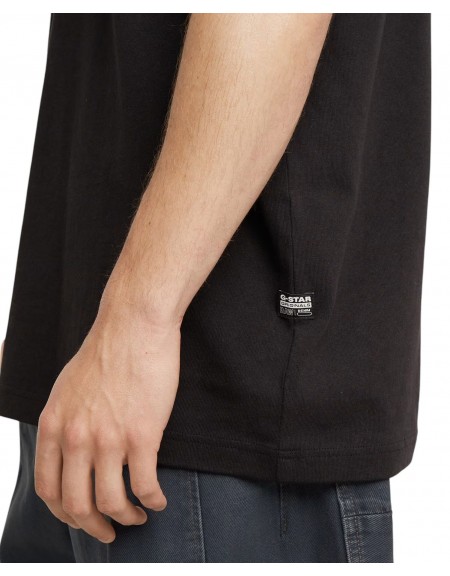 G-STAR RAW Φούτερ κοντομάνικο D25148-C784-6484  FLOCK G-SCRIPT LOOSE R T Μαύρο G-STAR RAW - 4