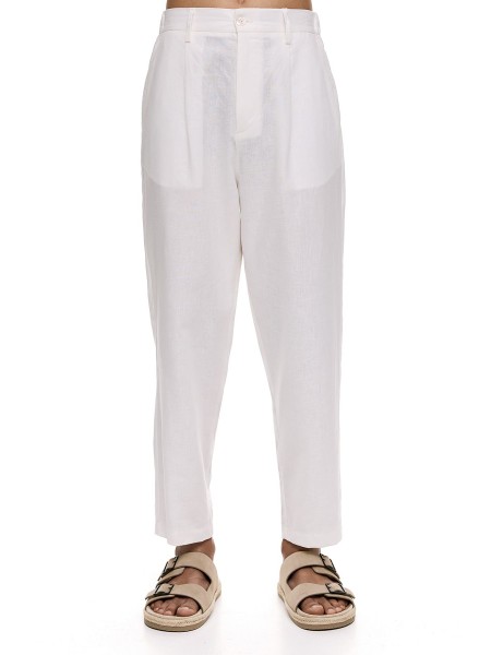 DIVERSE Linen pants 25044862416 White DIVERSE - 1