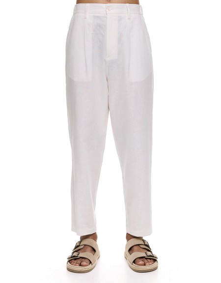 DIVERSE Linen pants 25044862416 White DIVERSE - 1