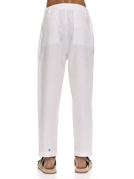 DIVERSE Linen pants 25044862416 White DIVERSE - 2