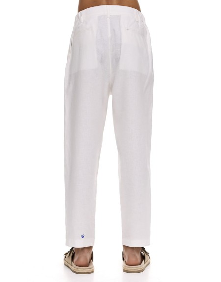 DIVERSE Linen pants 25044862416 White DIVERSE - 2