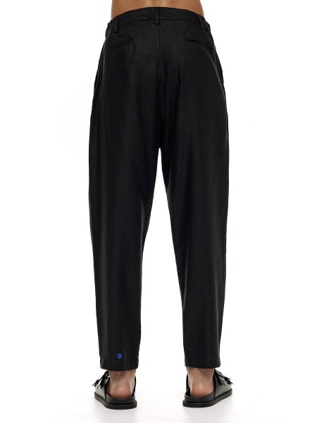DIVERSE Pants linen 25044862416 Black DIVERSE - 2