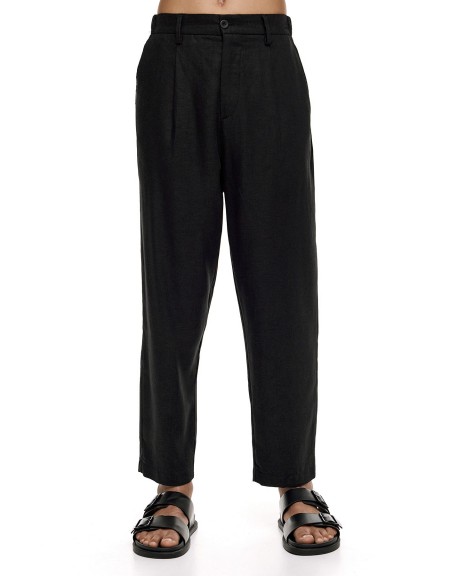 DIVERSE Pants linen 25044862416 Black DIVERSE - 5