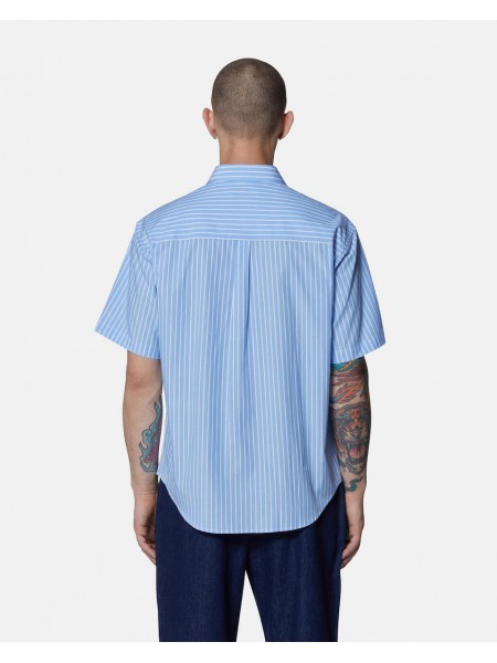 JOHN RICHMOND X Short sleeve shirt AVALON UMP25071CA Blue - White stripe JOHN RICHMOND - 4