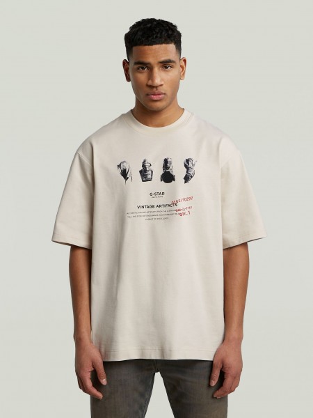 G-STAR RAW T-shirt D26842-D709-1603 PREMIUM JERSEY Beige G-STAR RAW - 1