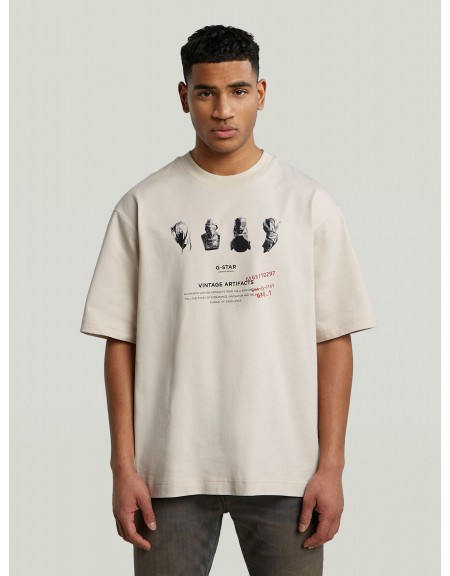 G-STAR RAW T-shirt D26842-D709-1603 PREMIUM JERSEY Beige G-STAR RAW - 1