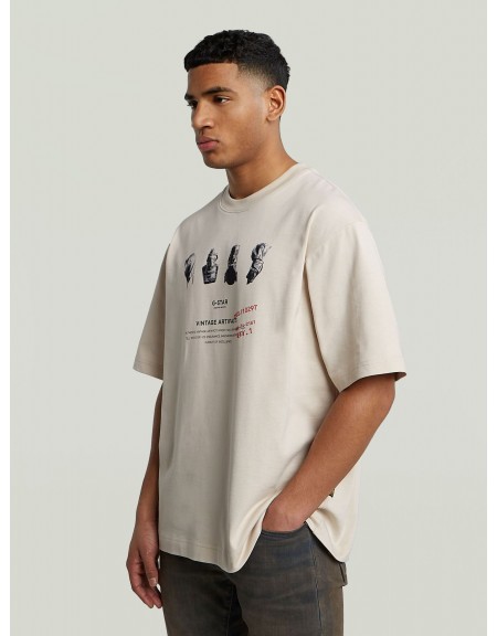 G-STAR RAW T-shirt D26842-D709-1603 PREMIUM JERSEY Beige G-STAR RAW - 2