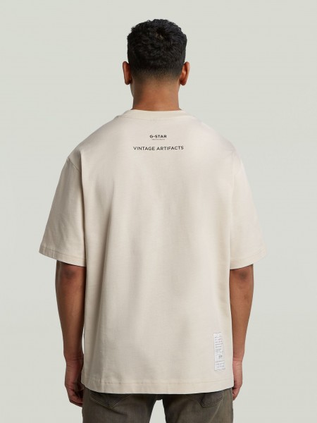 G-STAR RAW T-shirt D26842-D709-1603 PREMIUM JERSEY Beige G-STAR RAW - 3