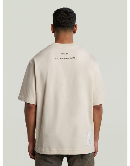 G-STAR RAW T-shirt D26842-D709-1603 PREMIUM JERSEY Beige G-STAR RAW - 3