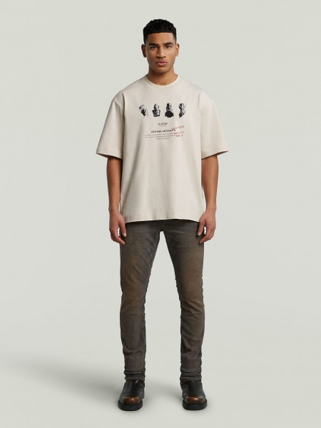 G-STAR RAW T-shirt D26842-D709-1603 PREMIUM JERSEY Beige G-STAR RAW - 4